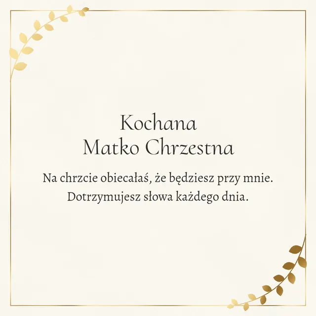 Kochana Matko Chrzestna