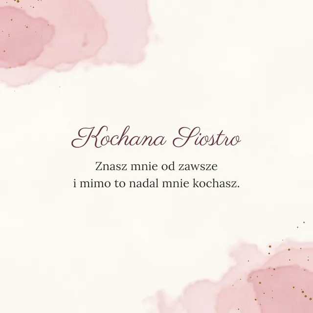 Kochana Siostro