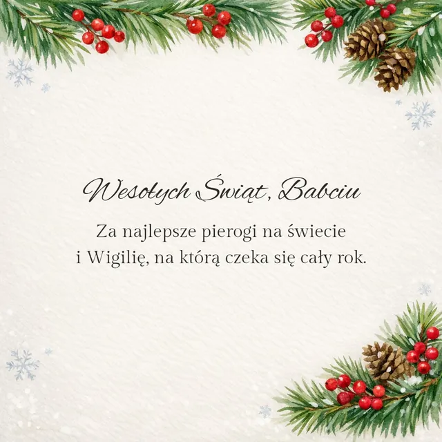 Wesołych Świąt, Babciu