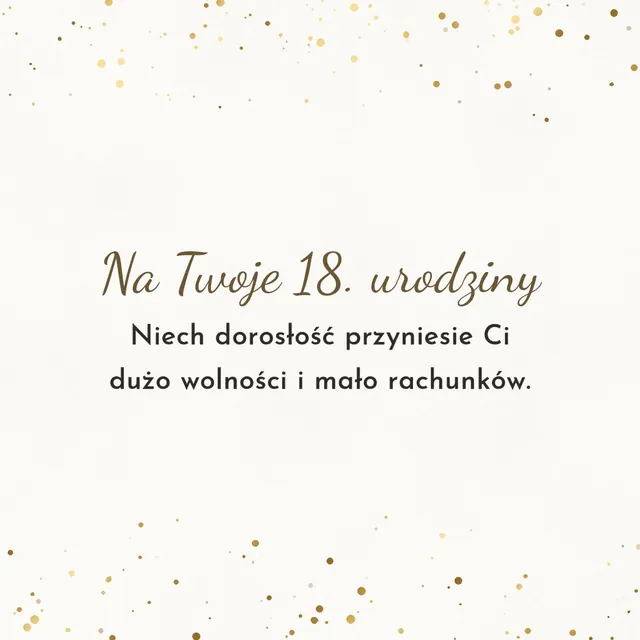 Na Twoje 18. urodziny