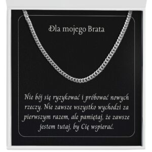 Zbliżenie na łańcuszek męski dla brata