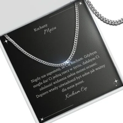 Srebrny łańcuszek dla męża na prezent
