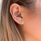 Pozłacane Kolczyki "Złote serca" wykonane ze srebra 925