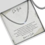 Srebrny łańcuszek z dedykacją - prezent dla brata