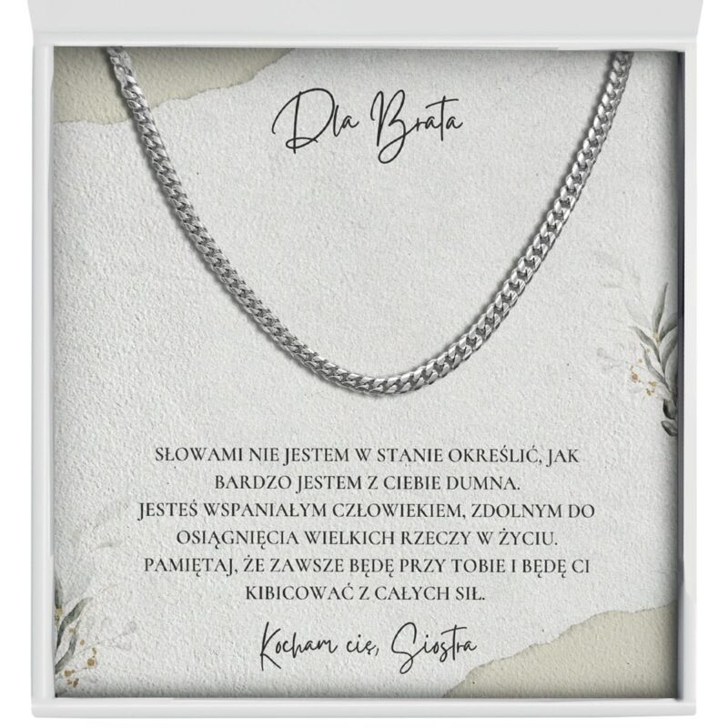 lancuszek-dla-brata-zblizenie Zbliżenie na srebrny łańcuszek z dedykacją - prezent dla brata
