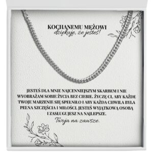 Zbliżenie na łańcuszek dla męża na prezent