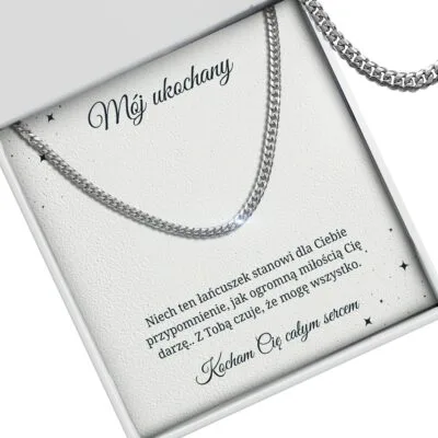 Srebrny łańcuszek dla ukochanego na prezent