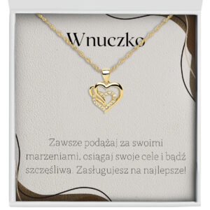 Naszyjnik dla Wnuczki "Złote Serca" – Wnuczko