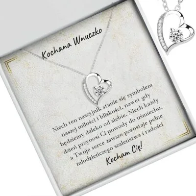 Srebrny naszyjnik serce – prezent dla wnuczki
