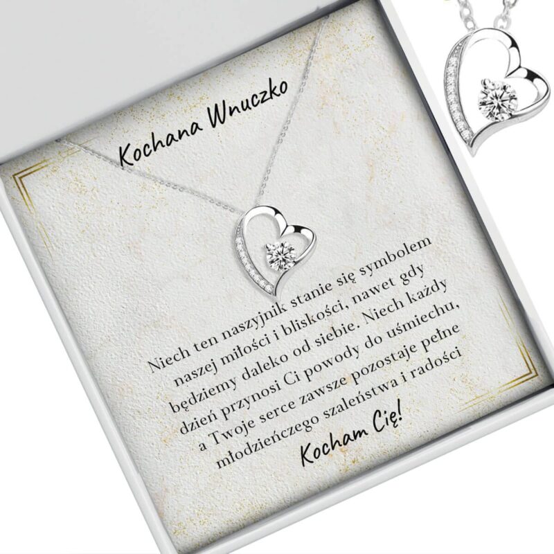 Srebrny naszyjnik serce – prezent dla wnuczki