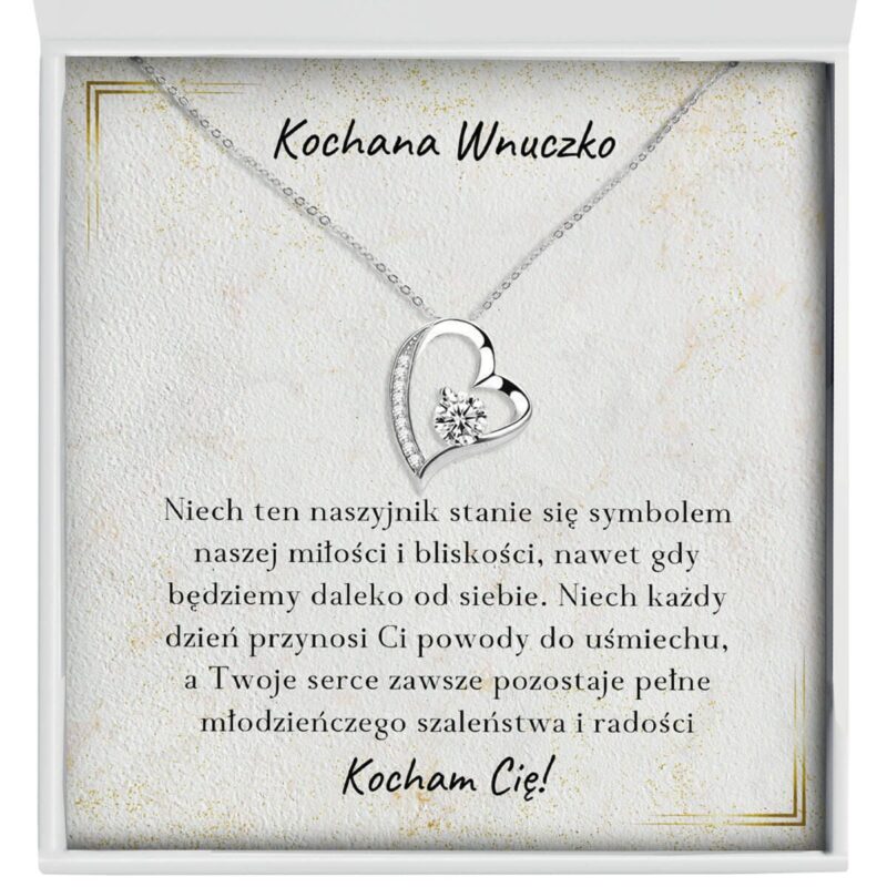lancuszek-kochanej-wnuczce-serce-srebrne-zblizenie Zbliżenie na srebrny naszyjnik serce - prezent dla wnuczki