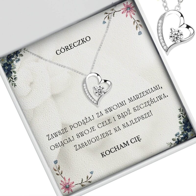 Srebrny naszyjnik serce – prezent dla córeczki