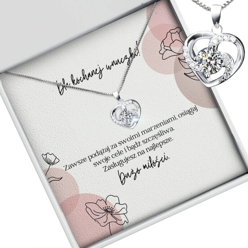 Srebrny naszyjnik serce trójramienne – prezent dla wnuczki