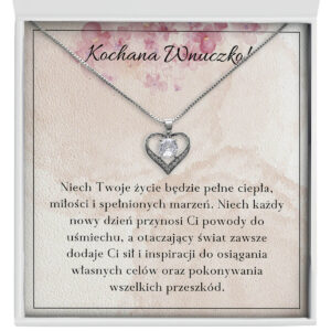 Naszyjnik dla Wnuczki "Serce z cyrkonią" – Kochana wnuczko