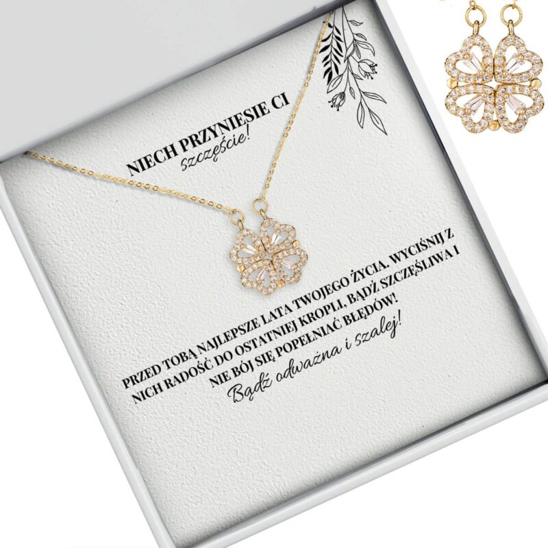 Złoty naszyjnik Koniczynka – prezent dla koleżanki