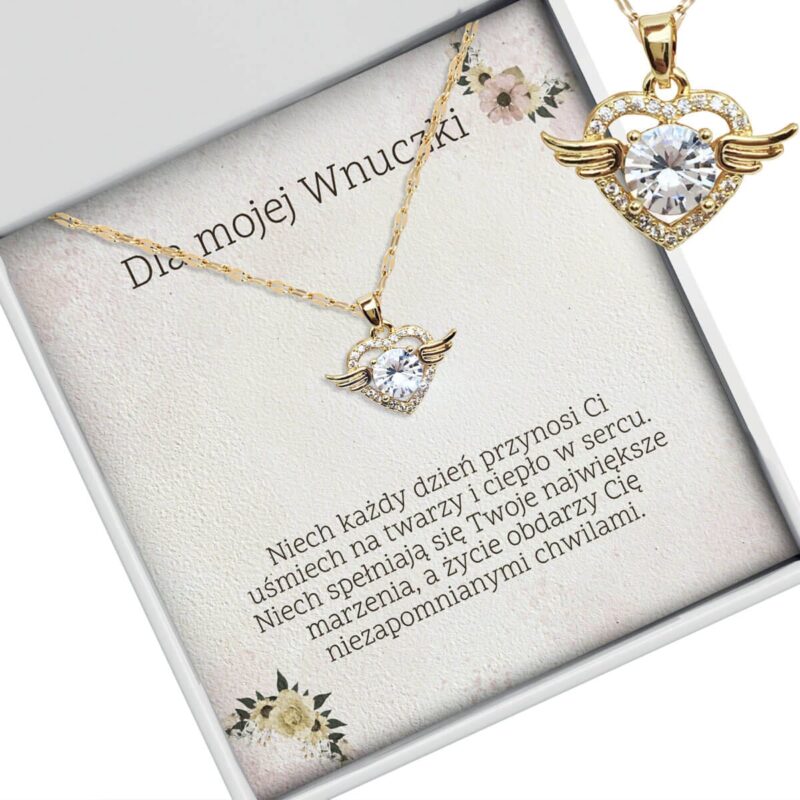 Naszyjnik serce ze skrzydłami – prezent dla mojej wnuczki