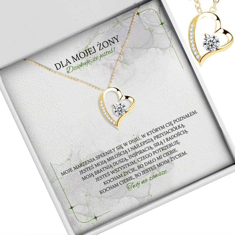 Złoty naszyjnik serce – prezent dla żony