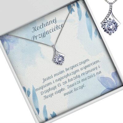 Srebrny naszyjnik z cyrkonią – prezent dla kochanej przyjaciółki