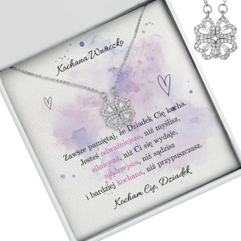 naszyjnik-dla-wnuczki-od-dziadka-koniczynka-srebrna Srebrny naszyjnik Koniczynka – prezent dla wnuczki od dziadka