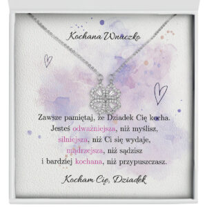 Naszyjnik dla Wnuczki od dziadka "Koniczynka" – Kochana wnuczko
