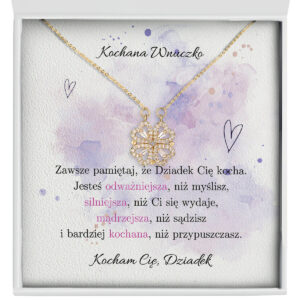 Naszyjnik dla Wnuczki od dziadka "Koniczynka" – Kochana wnuczko