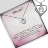 Srebrny naszyjnik Serce z cyrkonią – łańcuszek dla wnuczki