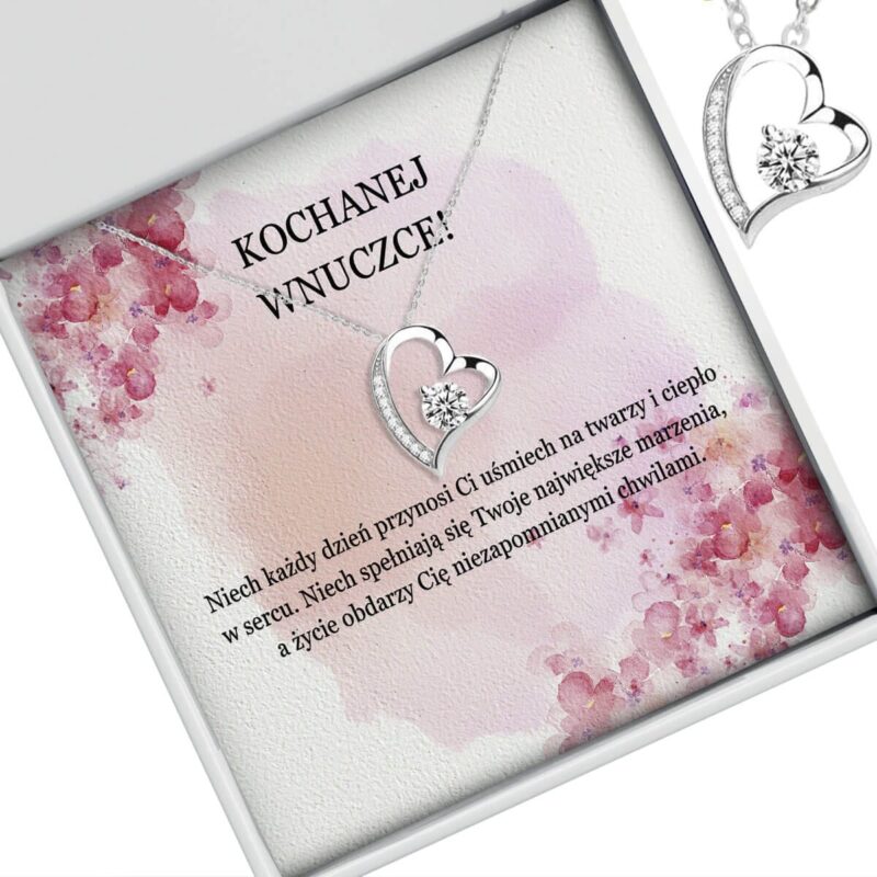 Srebrny naszyjnik serce – prezent dla wnuczki