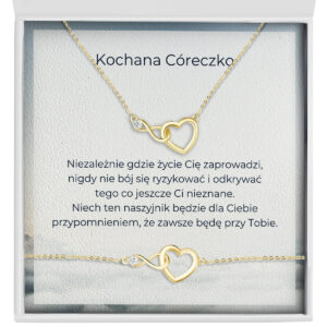 Zbliżenie na zestaw wieczna przysięga - prezent dla kochanej córeczki