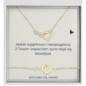 Zbliżenie na zestaw wieczna przysięga - zestaw biżuterii dla mamy