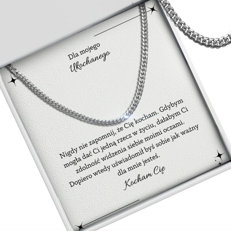 Prezent dla chłopaka - srebrny łańcuszek