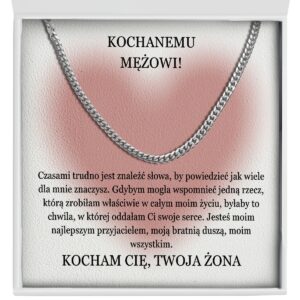 Łańcuszek od żony dla męża na prezent