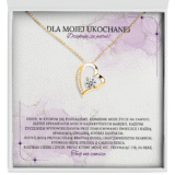 Zbliżenie na naszyjnik złotego serca z dedykacją dla ukochanej