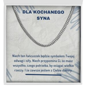 Zbliżenie na prezent dla kochanego syna - łańcuch