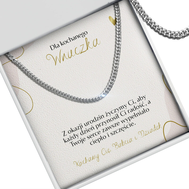 Łańcuszek na prezent dla wnuczka od babci i dziadka
