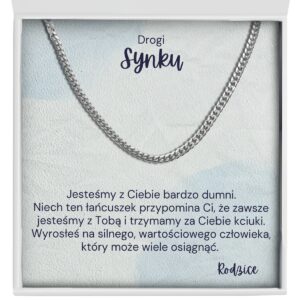 Prezent dla Syna od rodziców "Łańcuszek" - Drogi synku