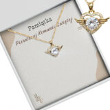 Naszyjnik serce ze skrzydłami - Prezent na komunie