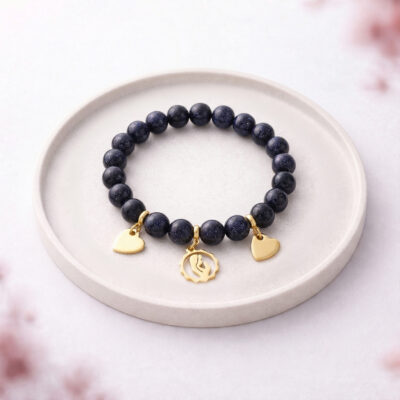 Bransoletka z kamieni z Maryją - Ręcznie robiony różaniec