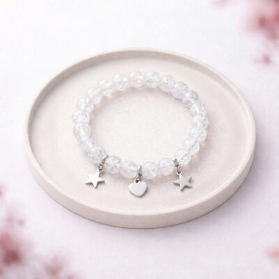 Bransoletka z gwiazdkami - Bransoletka na gumce z Kryształu Górskiego