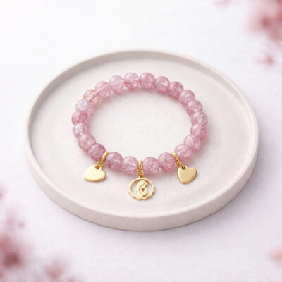 Bransoletka na komunię - Biżuteria z zawieszką Maryjki