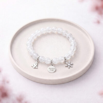 Bransoletka świąteczna na gumce - Kamienie Naturalne