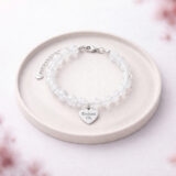 Personalizowana bransoletka z Kryształu Górskiego - 1 srebrna zawieszka