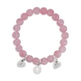 Różowa bransoletka z literkami - Produkt personalizowany