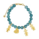 Bransoletka z 4 złotymi personalizowanymi zawieszkami - Grawer imion na zawieszkach