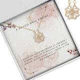 Naszyjnik złota koniczynka z dedykacją