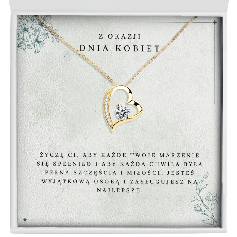 zlizenie-na-zloty-naszyjnik-wieczne-serce-dzien-kobiet Zbliżenie na złoty naszyjnik