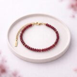 Bransoletka 3.5mm z czerwonego granatu