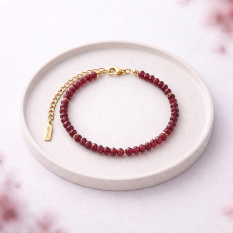 Bransoletka 3.5mm z czerwonego granatu