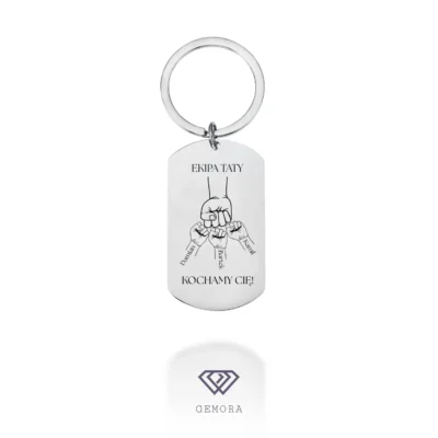 Brelok srebrny z grawerem - Ekipa Taty