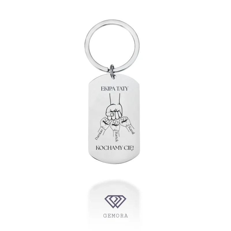 brelok srebrny prezentacja Brelok srebrny z grawerem - Ekipa Taty