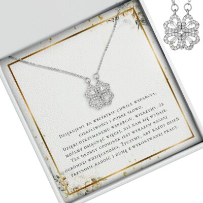 Srebrny naszyjnik z dedykacją - Podziękowania dla nauczycielki